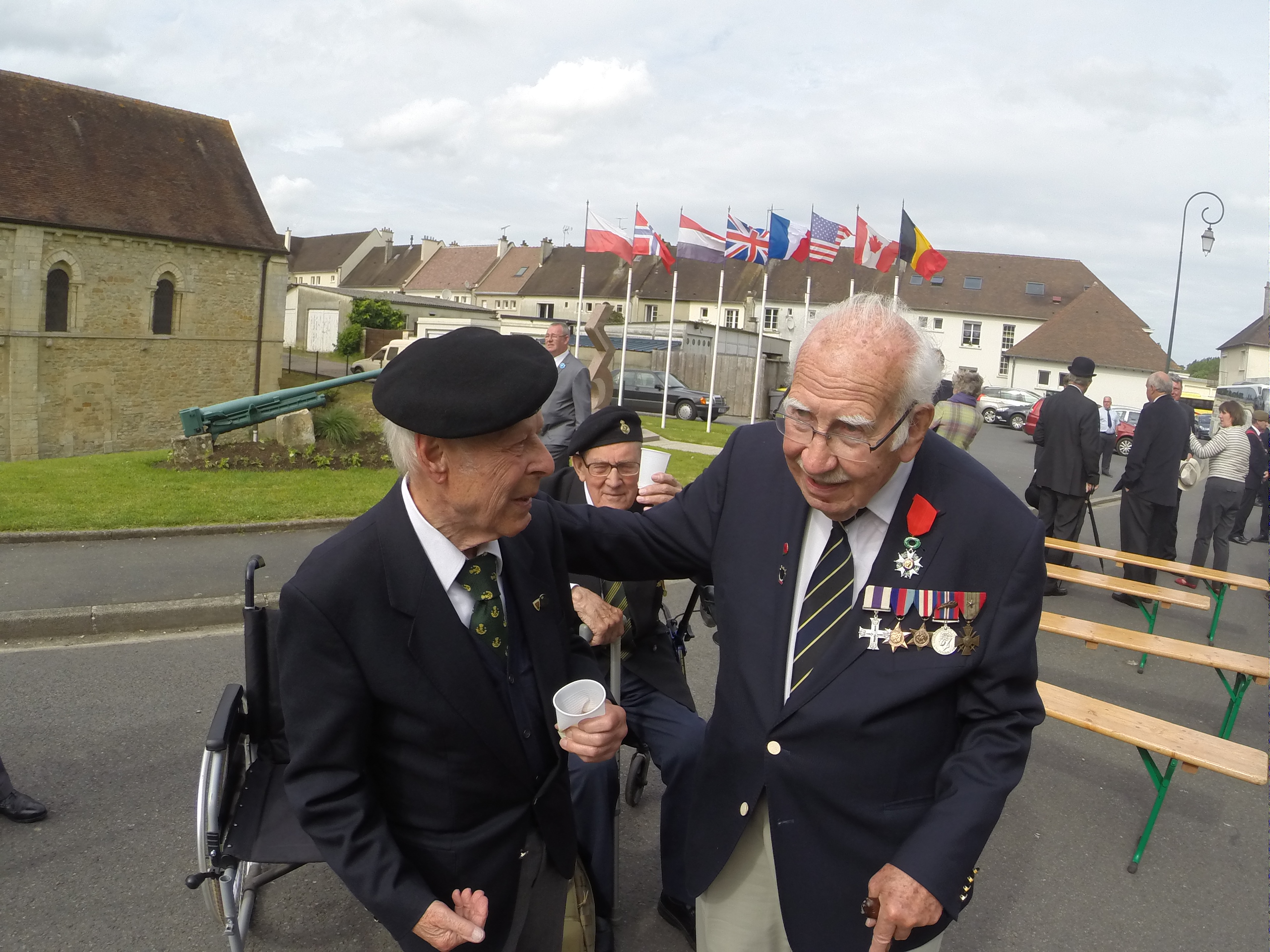 Charley Koenig, Graham Stevenson, and Bob Filby in Tilly-sur-Seulles, June 2017