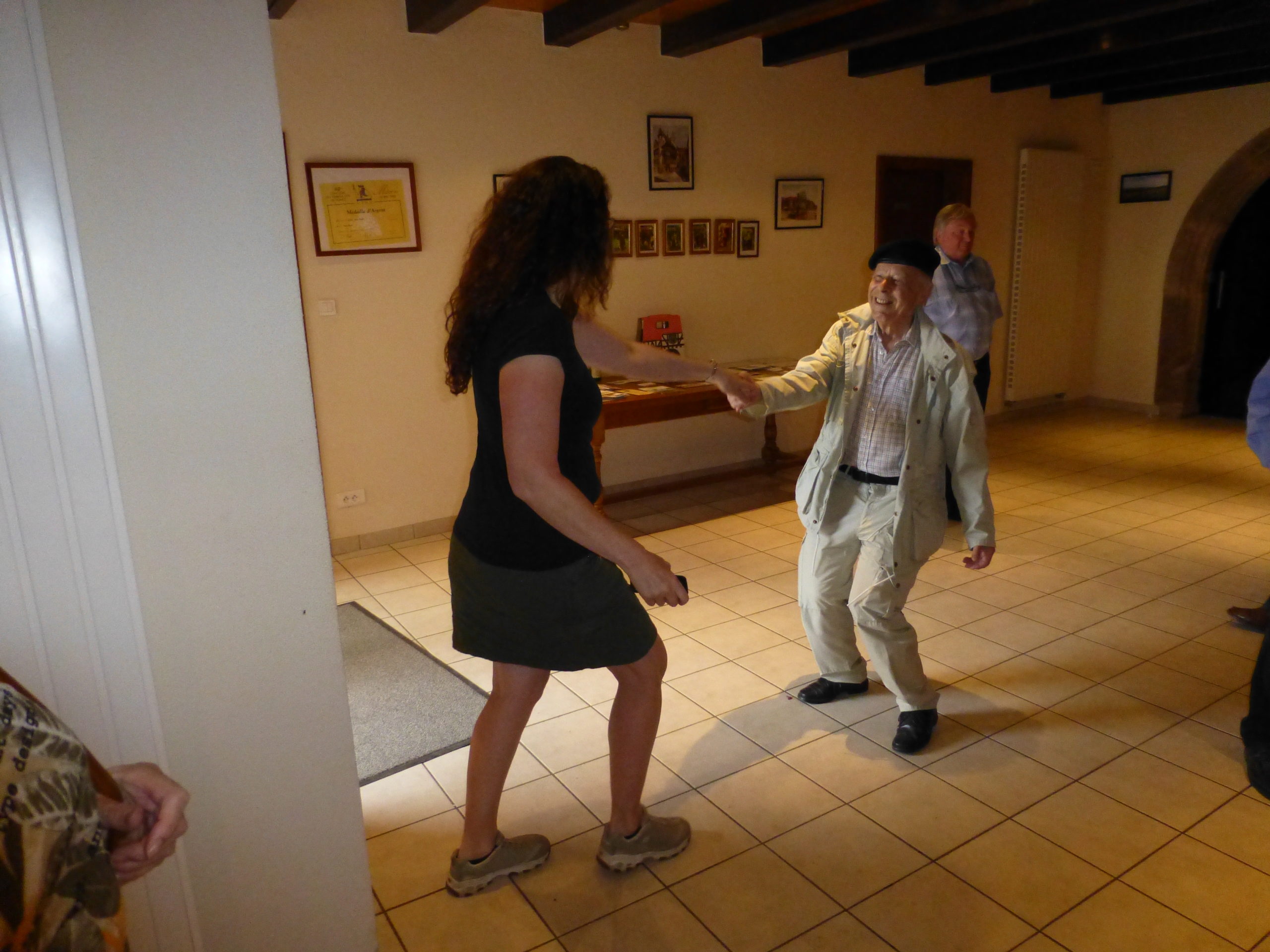 Heather Steele and Charley Koenig dancing to Glen Miller's "In the Mood"