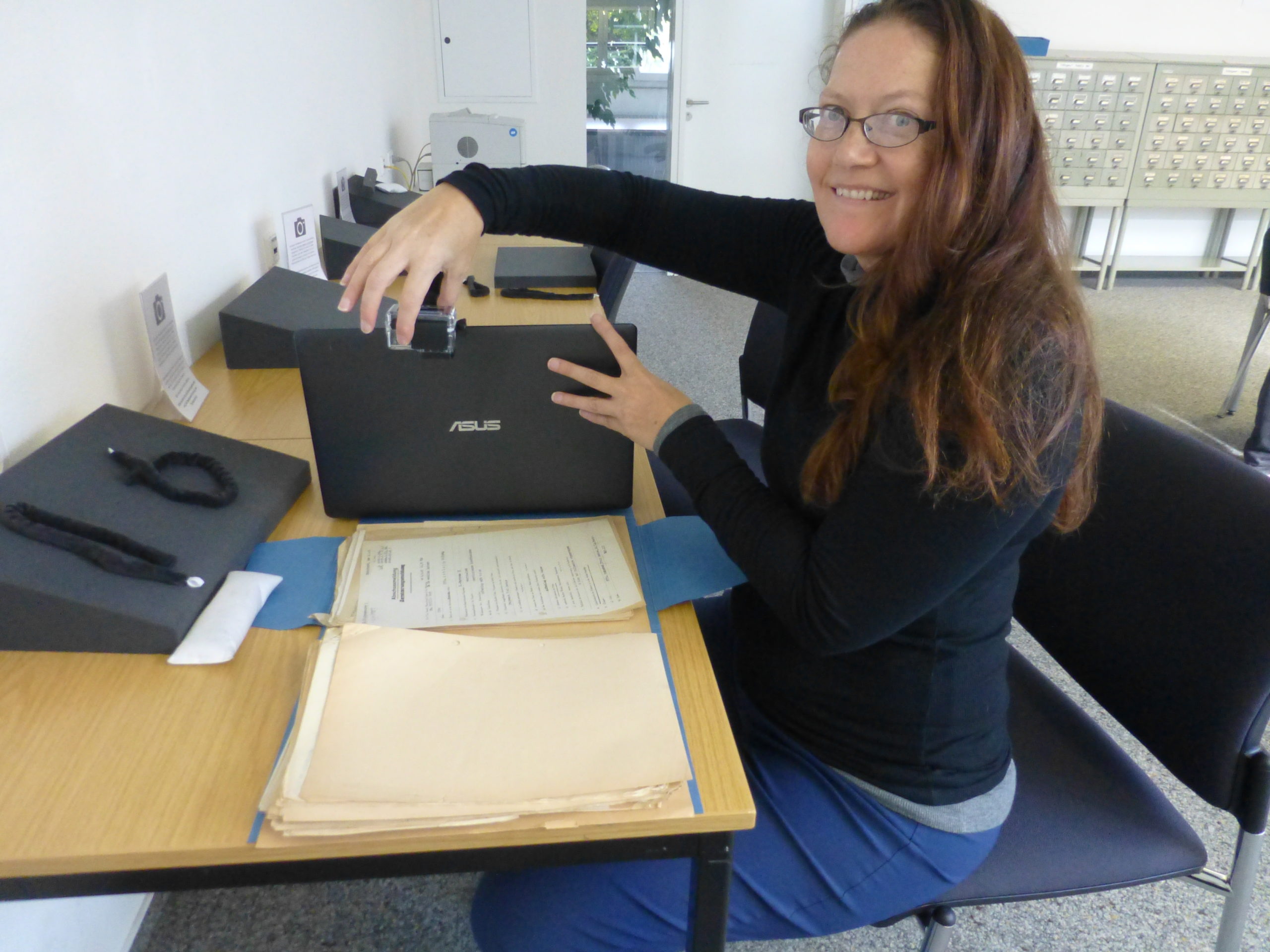 Heather Steele researches at the German Federal Military Archive in Freiburg