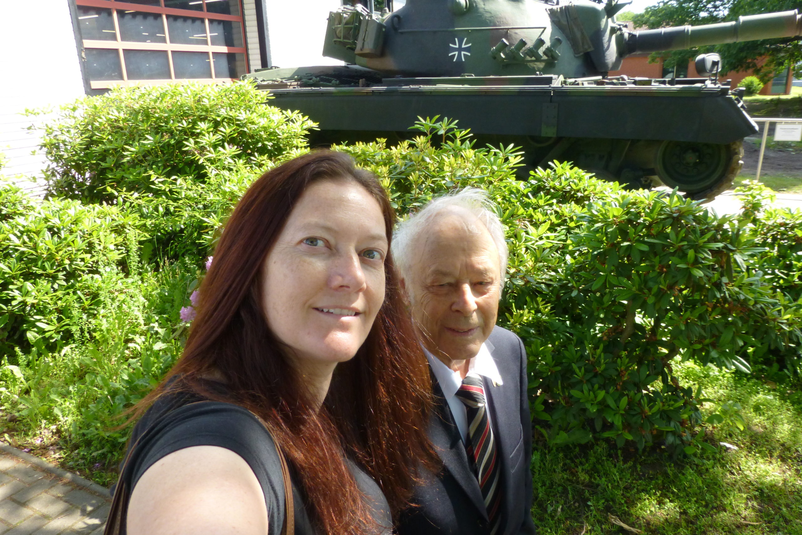 Heather Steele and Charley Koenig at the Panzer Museum in Munster, Germany for its 30th anniversary celebration